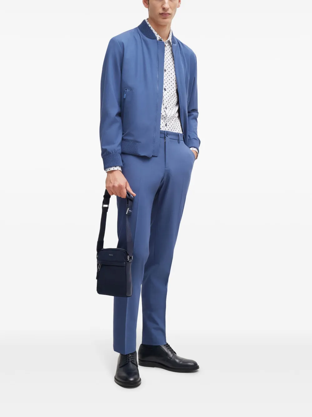 BOSS Messenger tas met logo-applicatie - Blauw