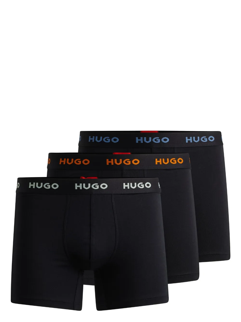 HUGO Kit 3 cuecas boxer com logo no cós | Preto | Image 1