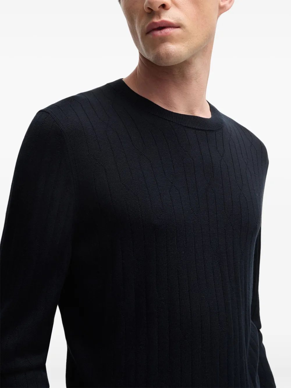 BOSS Zijden trui Blauw