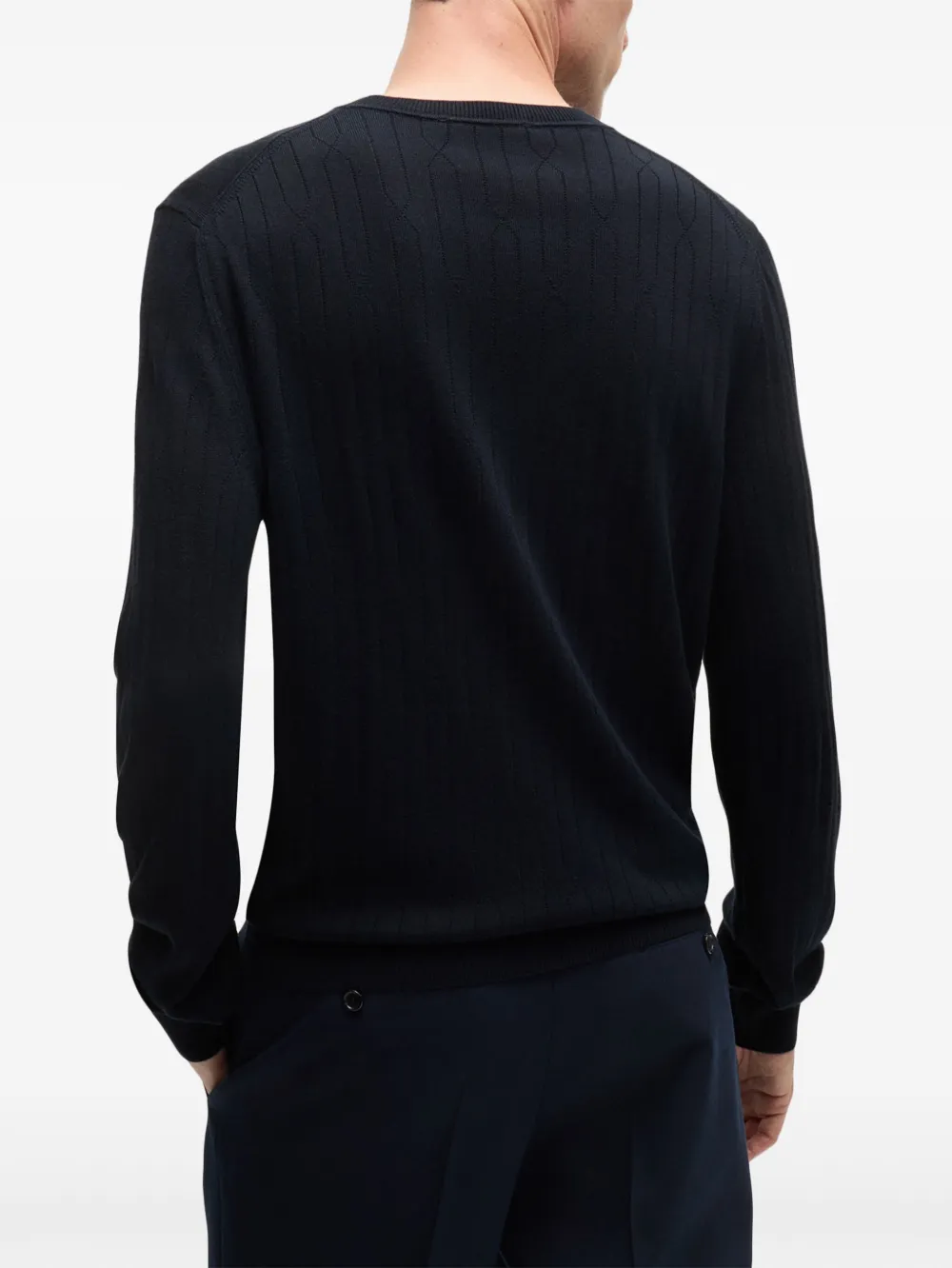 BOSS Zijden trui Blauw