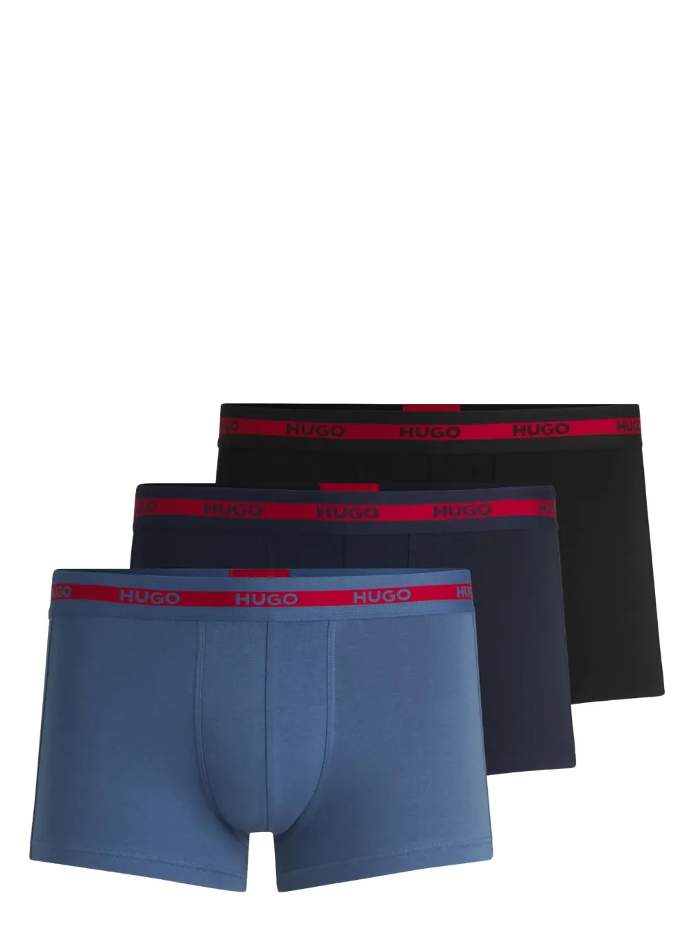 HUGO Kit 3 cuecas boxer com logo no cós | Azul | Image 1