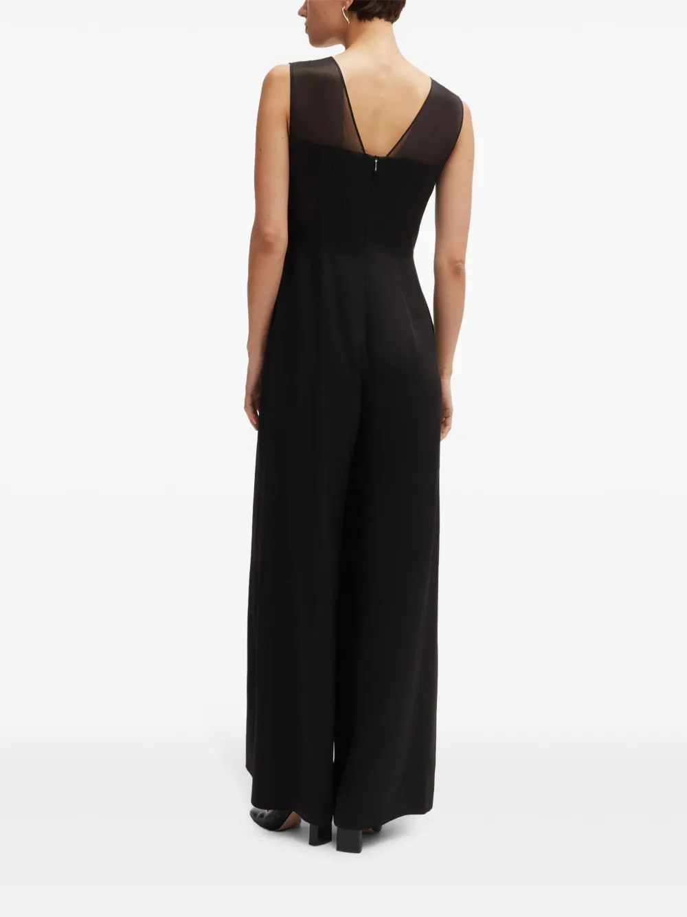 BOSS Zijden jumpsuit Zwart