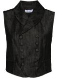 Dice Kayek double-breasted denim waistcoat - Blue