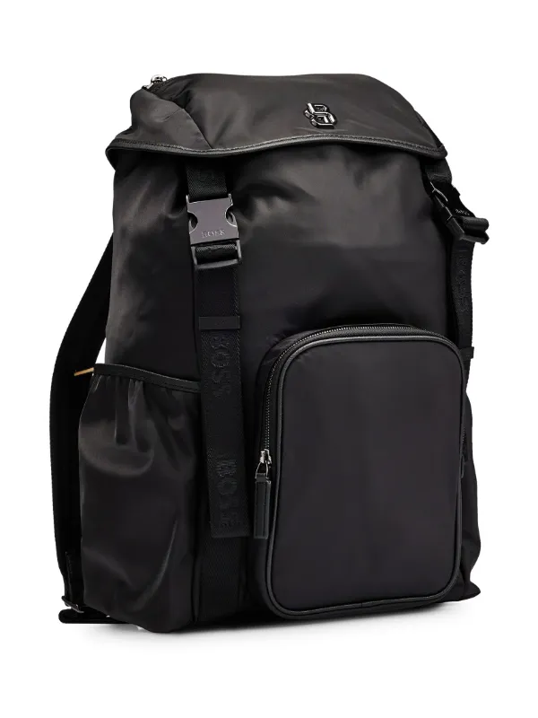 BOSS Twill Backpack With Double B Monogram | Black | FARFETCH