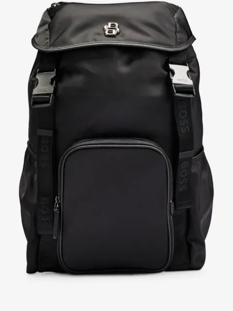 BOSS twill backpack with double B monogram