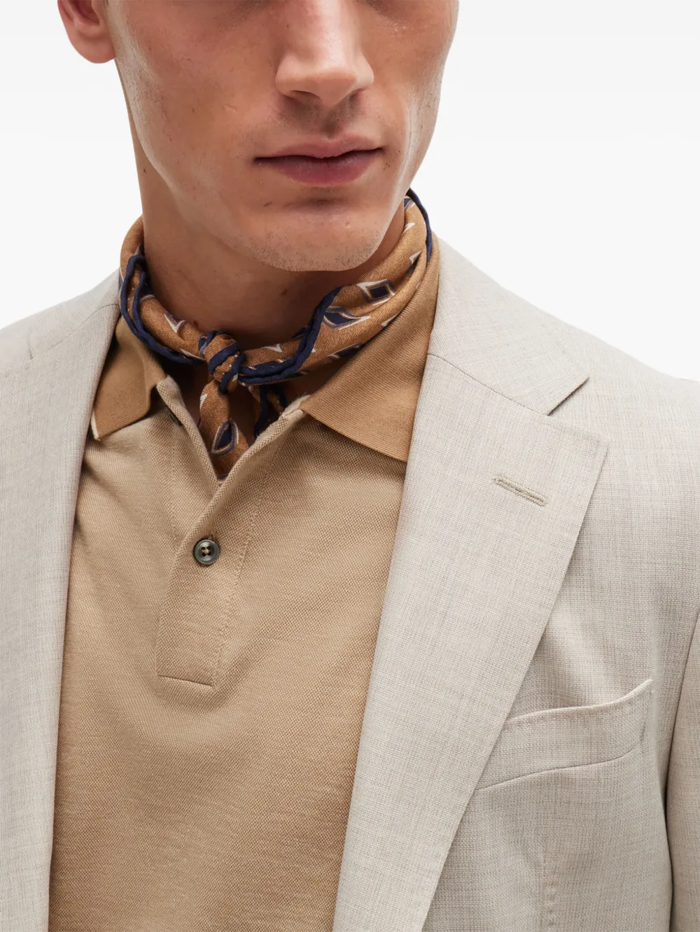 BOSS Poloshirt van gerecycled polyester Beige