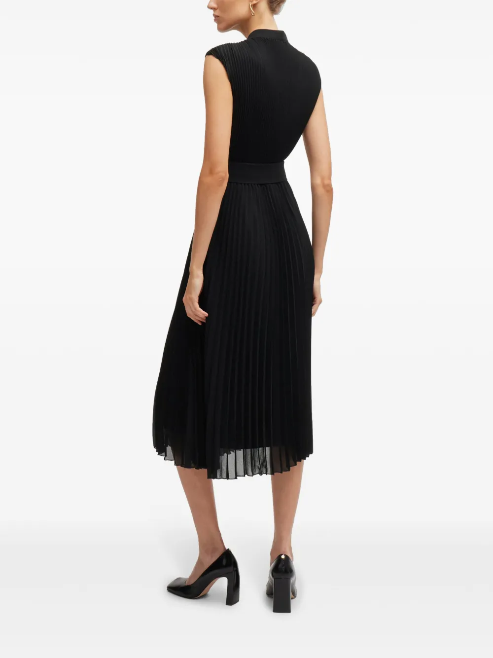 BOSS Mouwloze midi-jurk Zwart