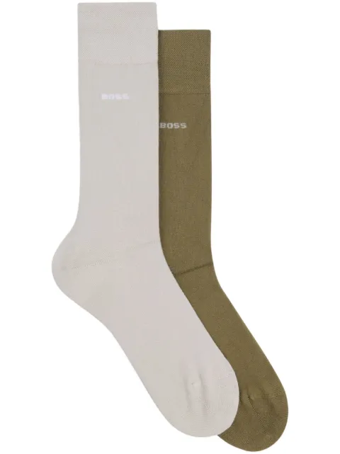 BOSS Kit 2 pares de meias com logo bordado