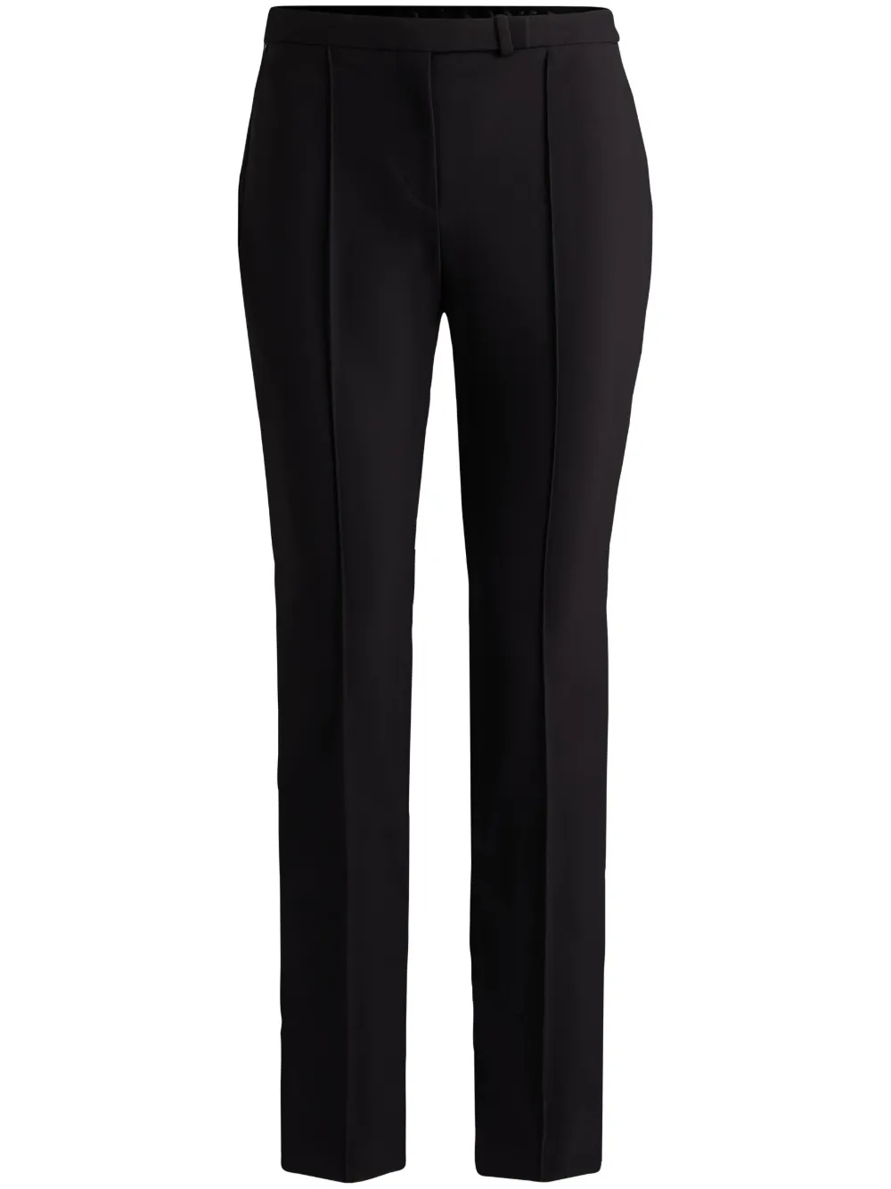 pressed-crease tapered trousers