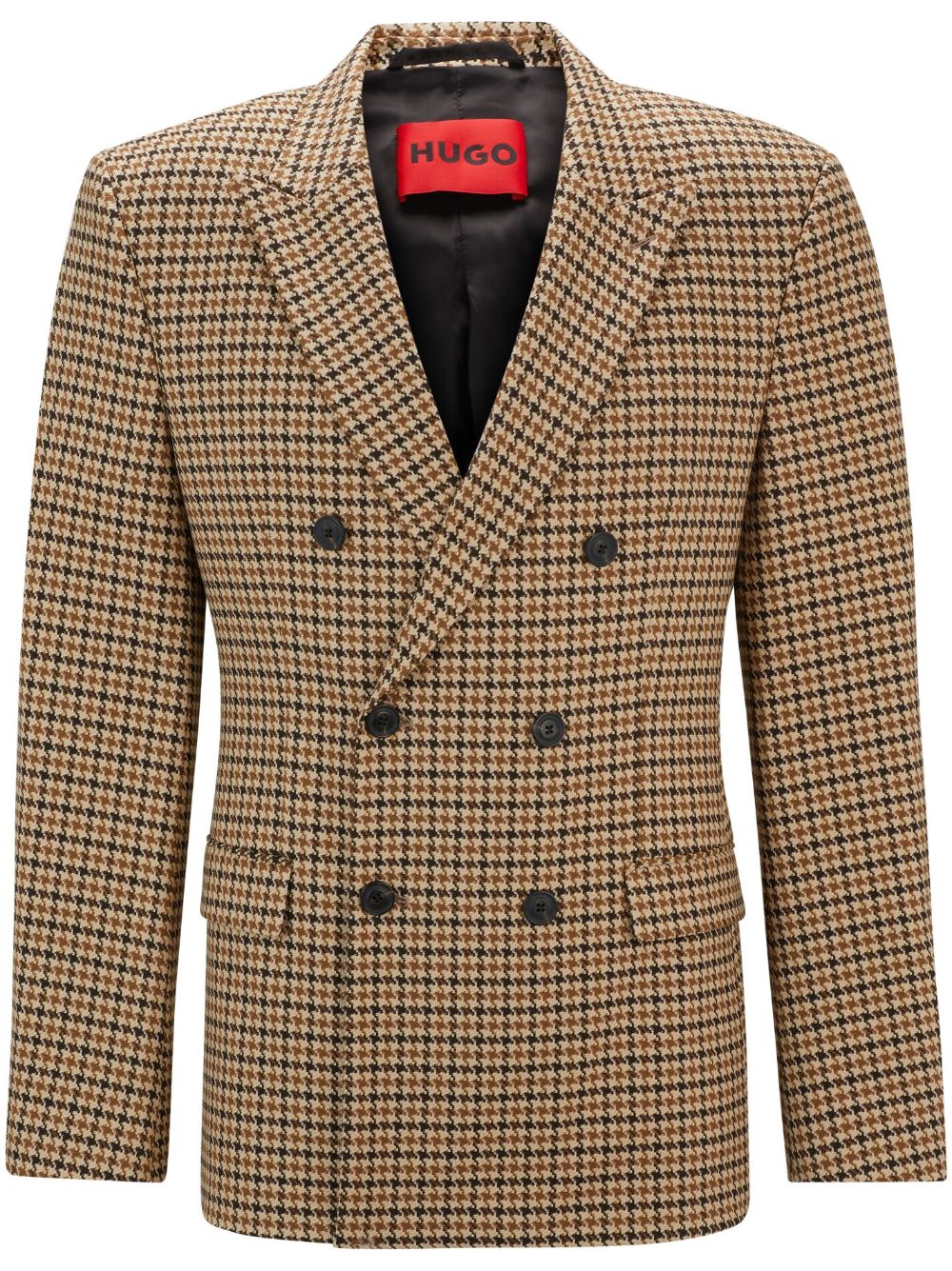 HUGO houndstooth slim-fit jacket - Brown