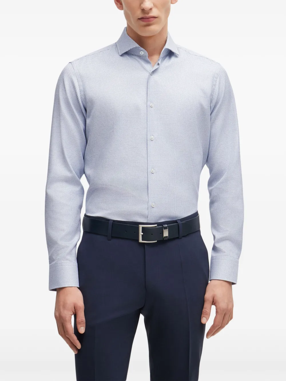 BOSS Overhemd met print Blauw