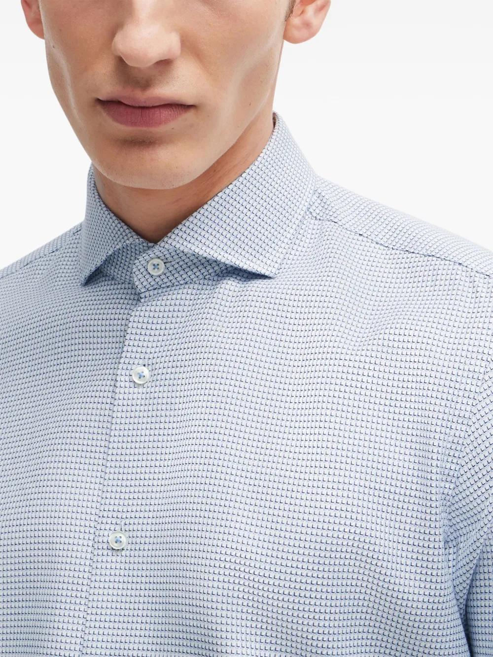 BOSS Overhemd met print Blauw