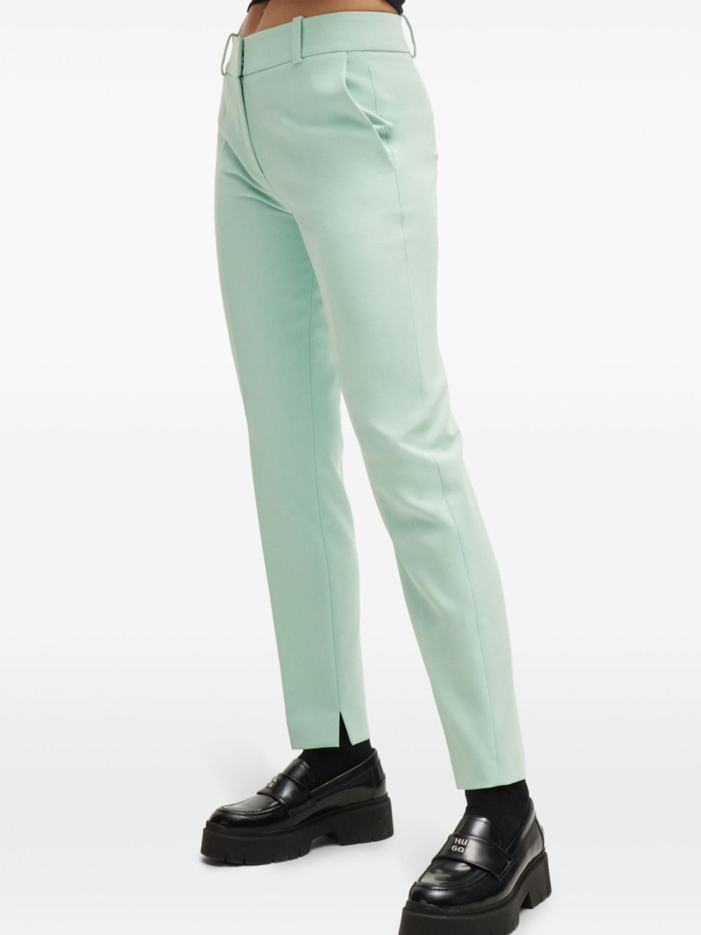 Shop Hugo Slim-fit Trousers In Green