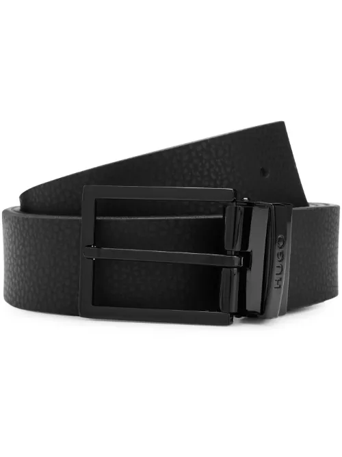Ceinture en cuir à logo gravé - HUGO - Modalova