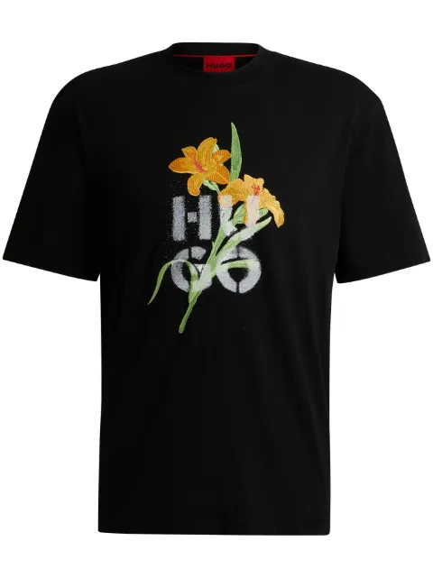 HUGO Camiseta com motivo floral