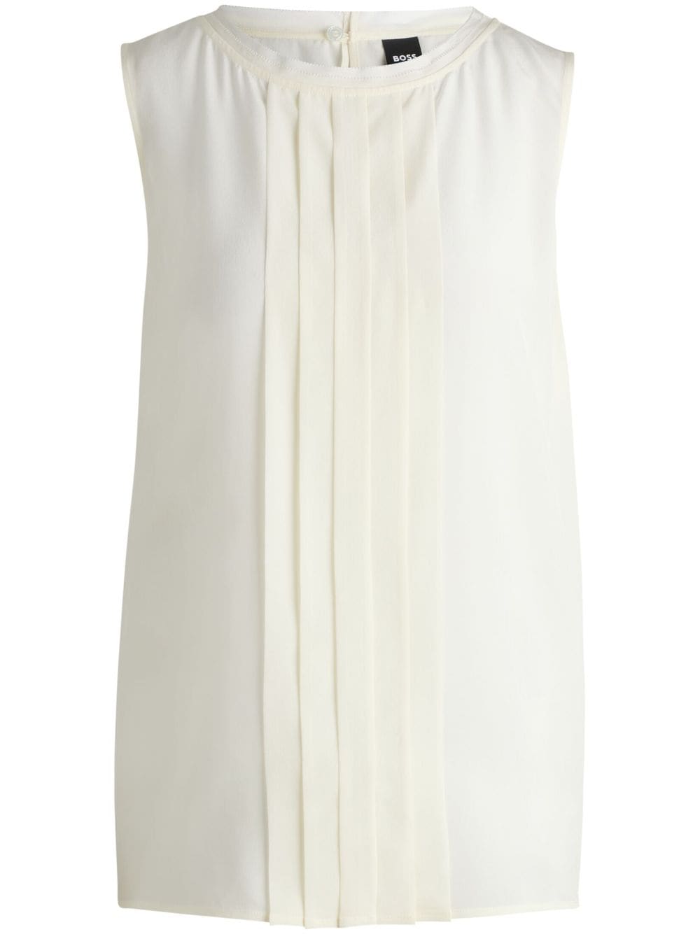 Shop Hugo Boss Pleat-detailing Top In White