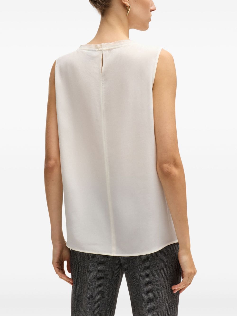 Shop Hugo Boss Pleat-detailing Top In White