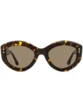 Isabel Marant Eyewear printed oval-frame sunglasses - Brown