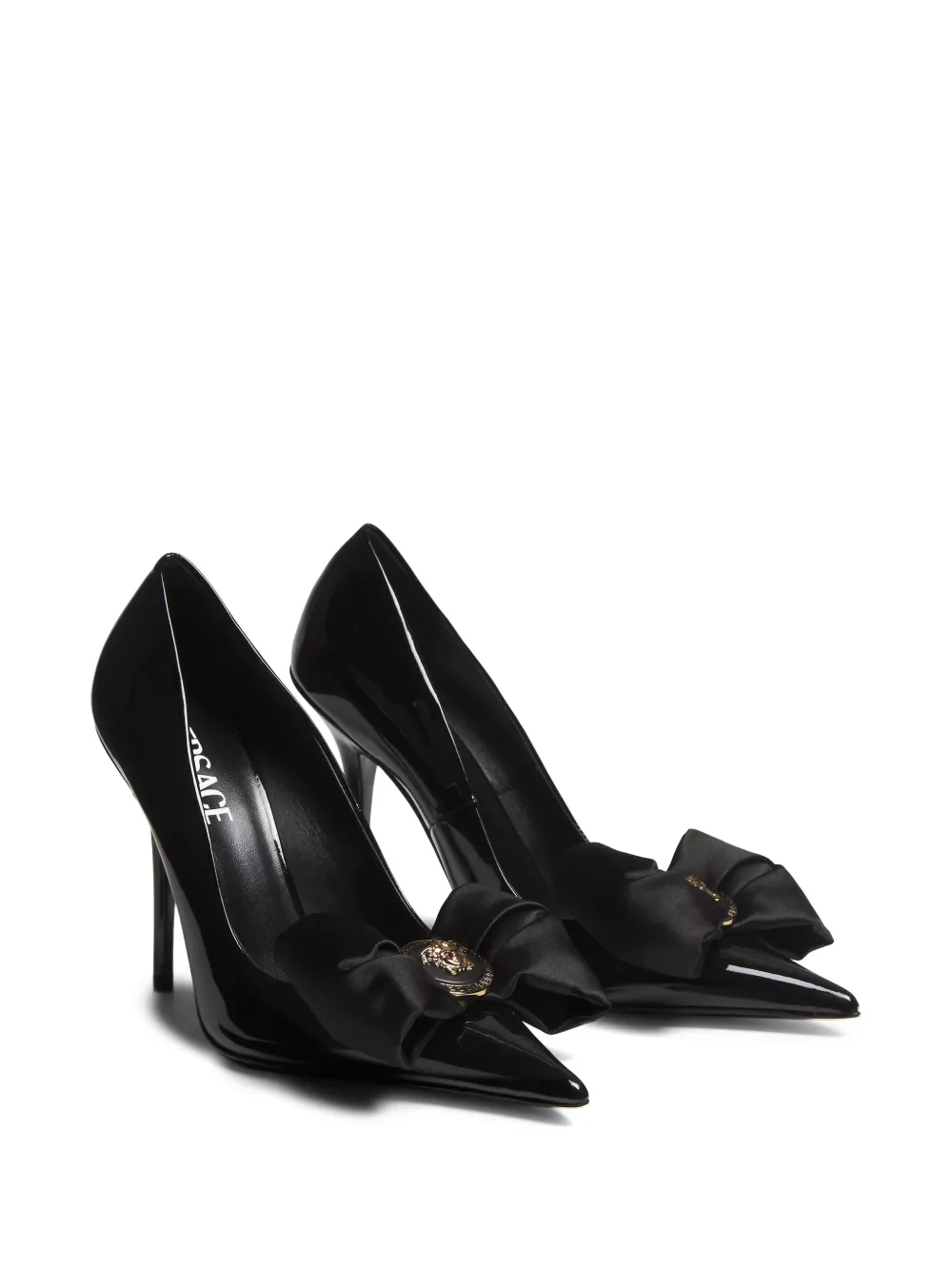 Versace Pumps met strik en medaillon Zwart