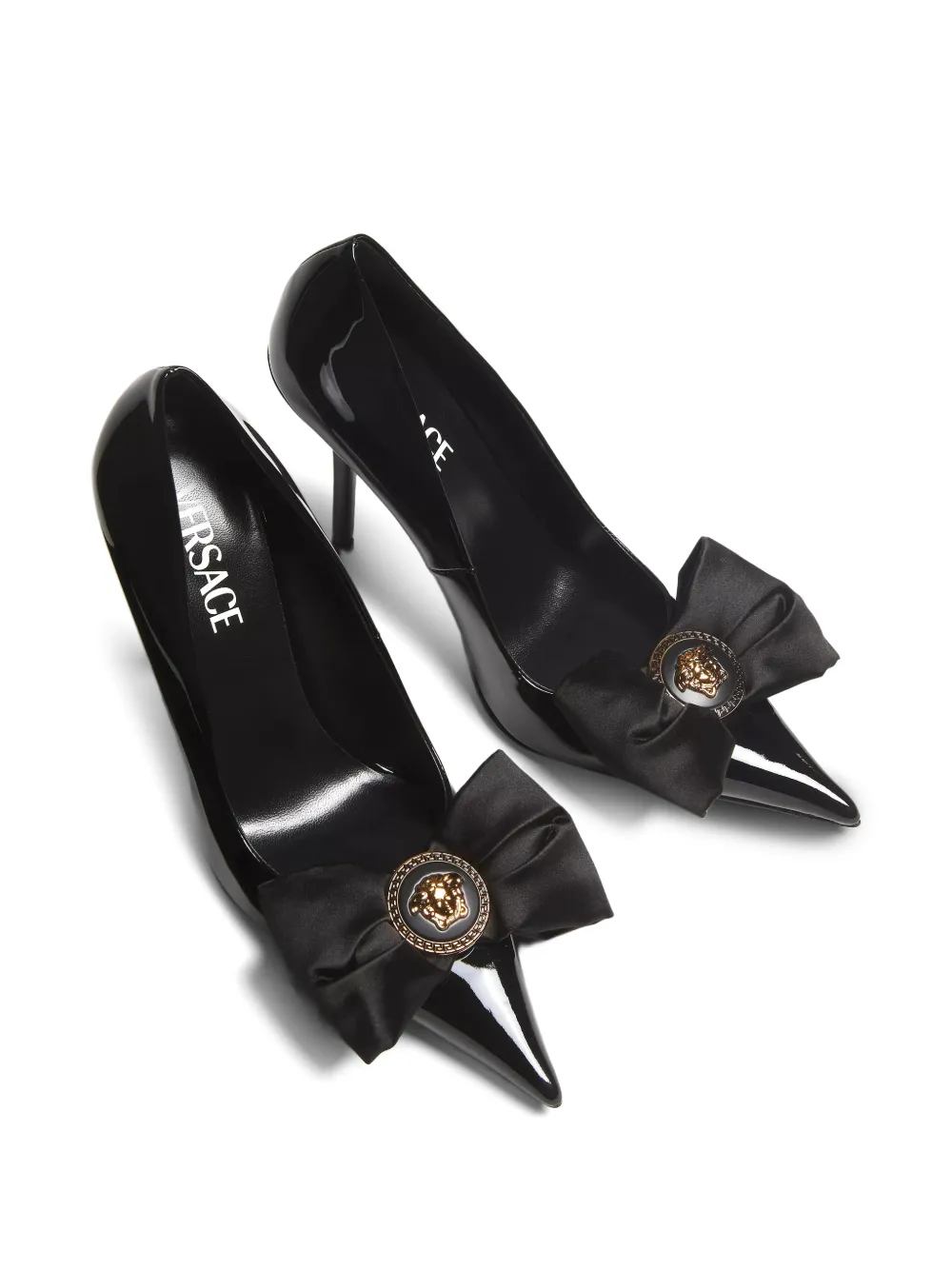 Versace Pumps met strik en medaillon Zwart