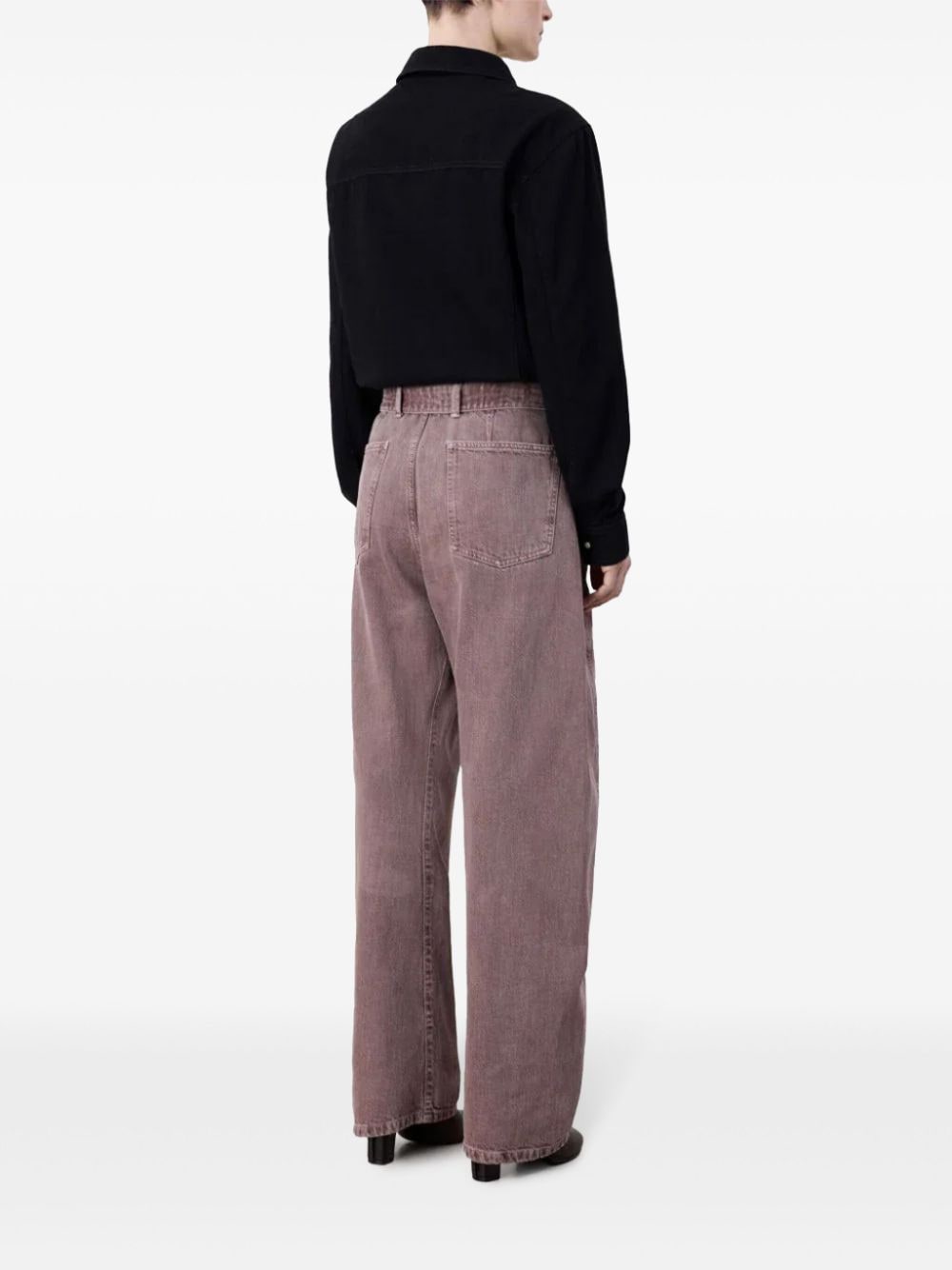 Shop Lemaire Curved High-waisted Jeans In Violett