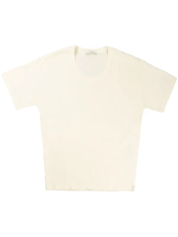 Lemaire Rib Collar T-shirt in Jersey in Neutrals