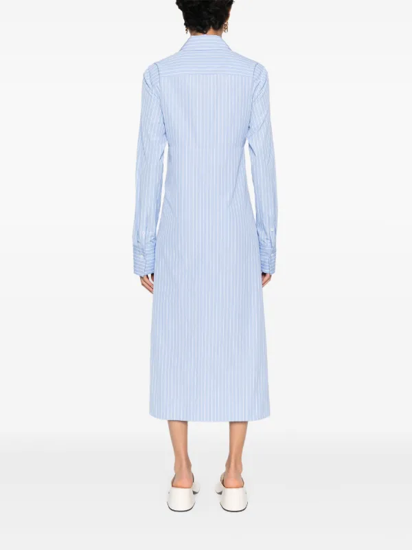 Jil Sander Striped Midi Dress | Blue | FARFETCH