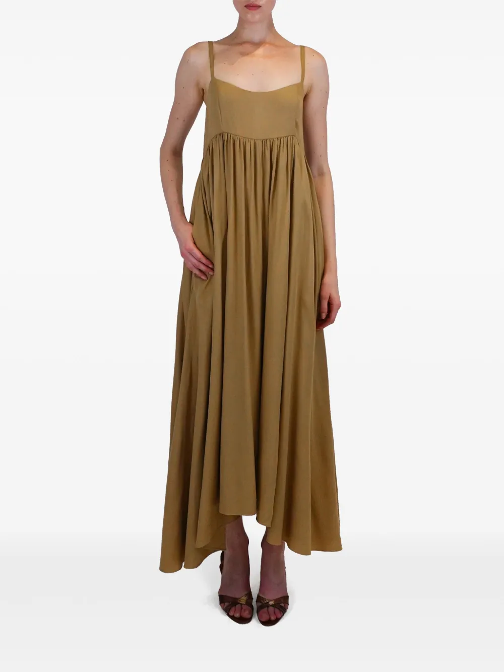 AZEEZA Rachel midi-jurk - Bruin