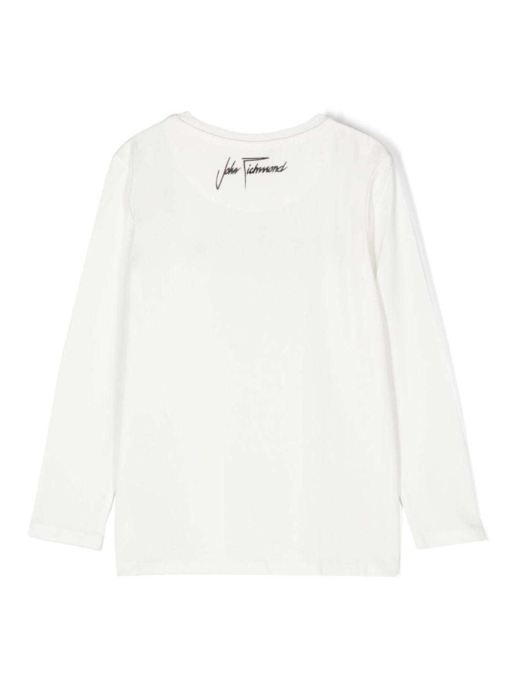 John Richmond Junior T-shirt met pailletten logo - Wit