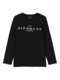 John Richmond Junior sequin logo-detail T-shirt - Black