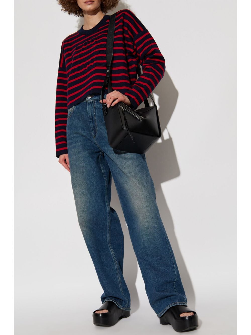 Shop Loewe Anagram Sweater In Blue