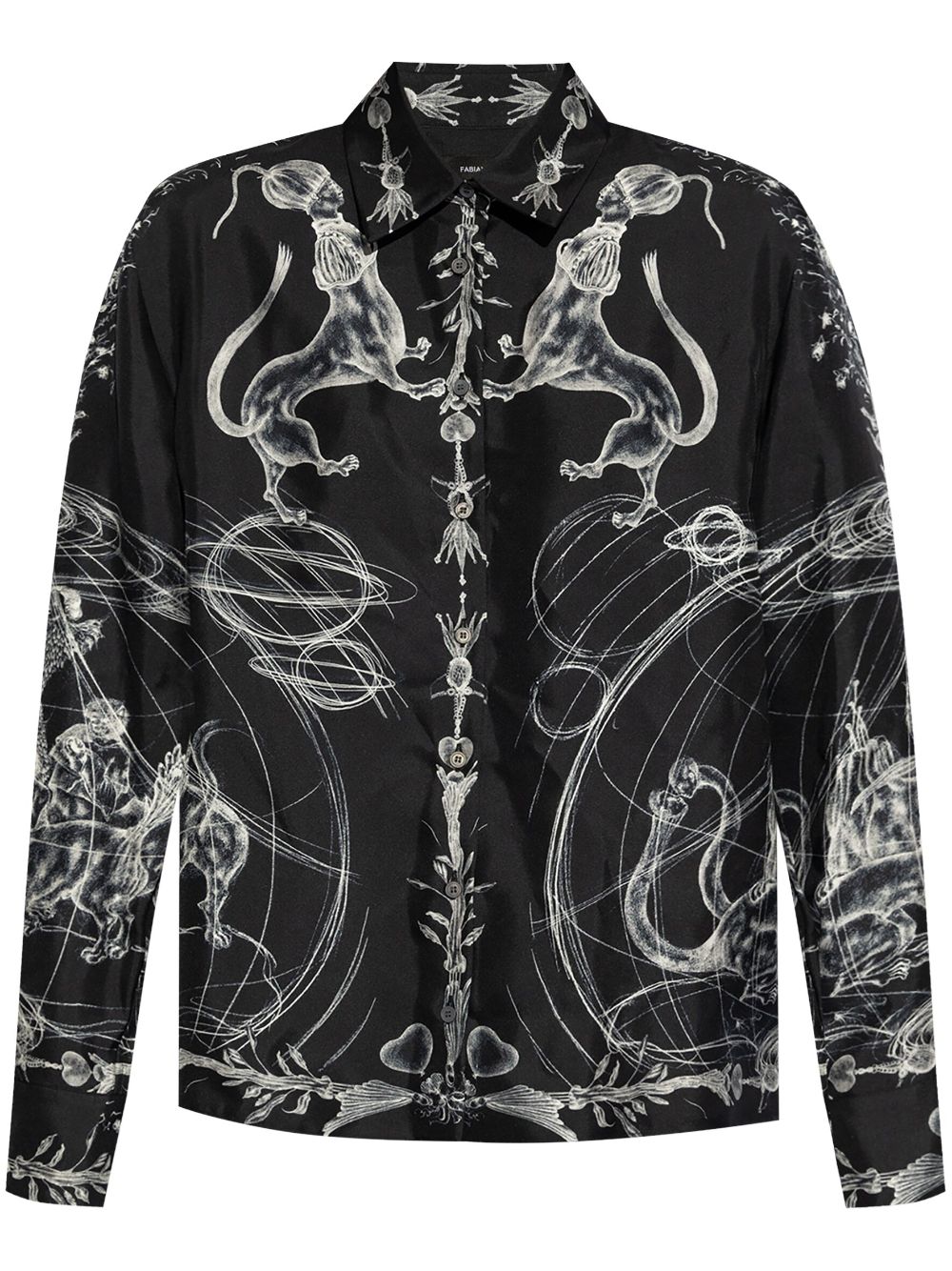 Fabiana Filippi graphic-print silk shirt - Black