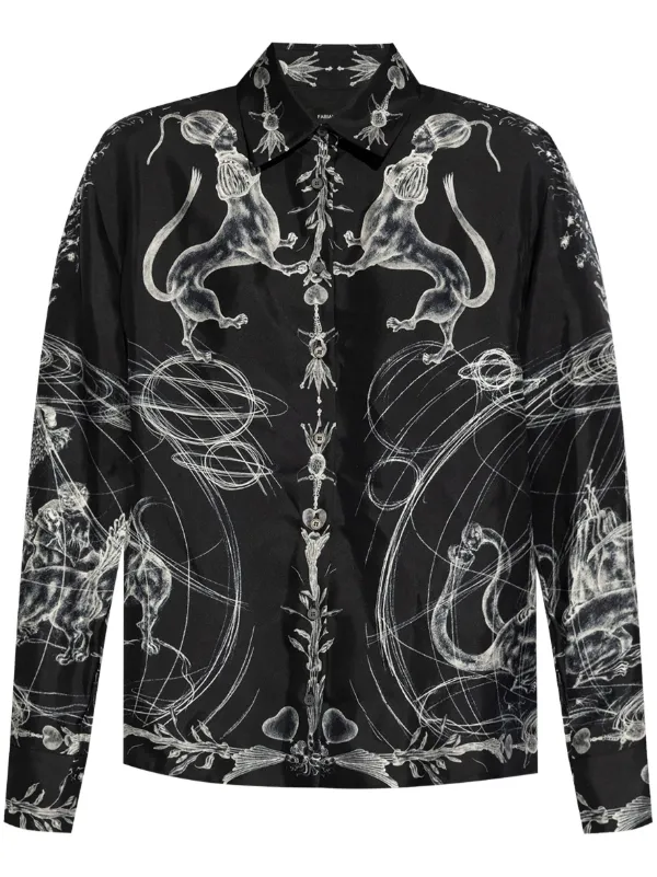 Fabiana Filippi グラフィック シルクシャツ | ブラック | FARFETCH JP