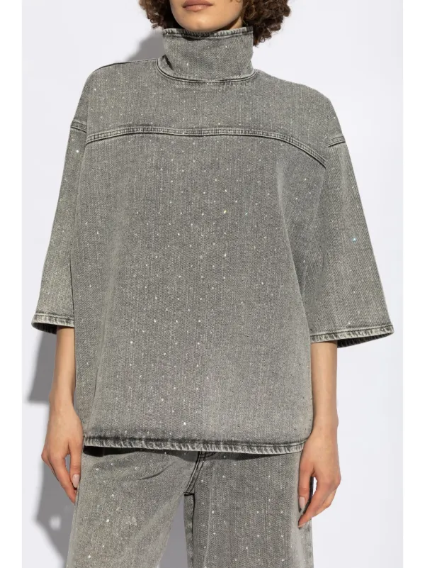 Fabiana Filippi ラインストーン デニムトップ | グレー | FARFETCH JP