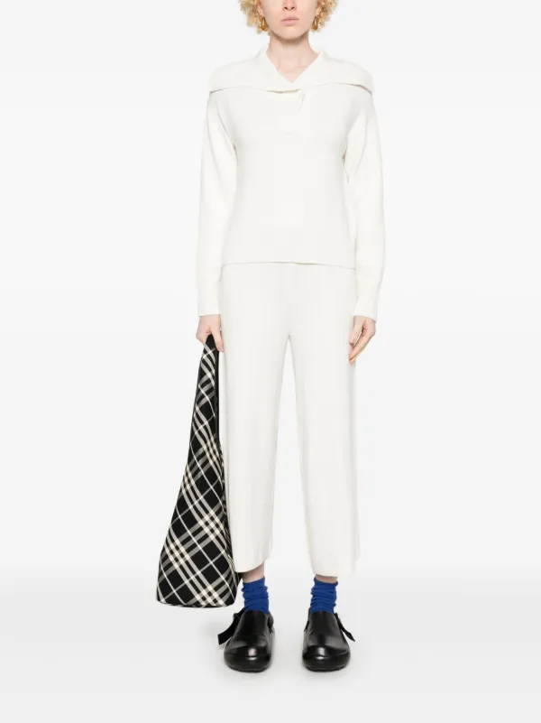 JOSEPH クロップド ニットパンツ | ホワイト | FARFETCH JP