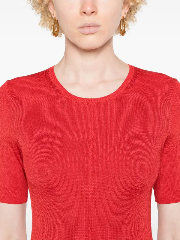 open lace back dress Joseph Viscose Rib Knit Dress - Size M - Orange