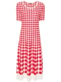 JOSEPH gingham-jacquard midi dress - Red