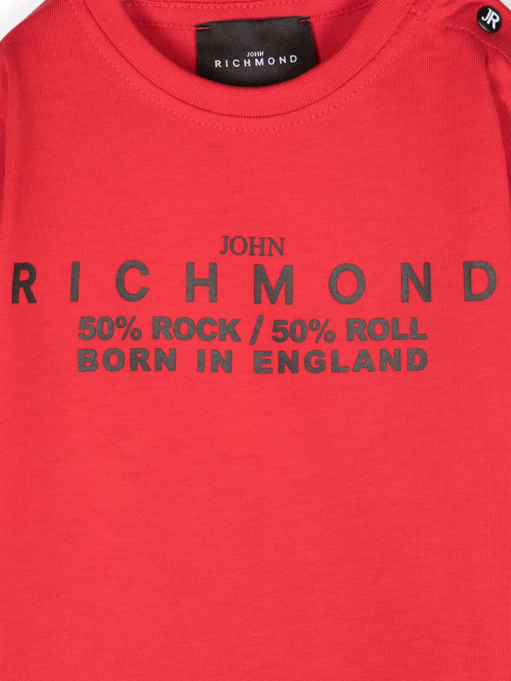 John Richmond Junior T-shirt met logoprint Rood