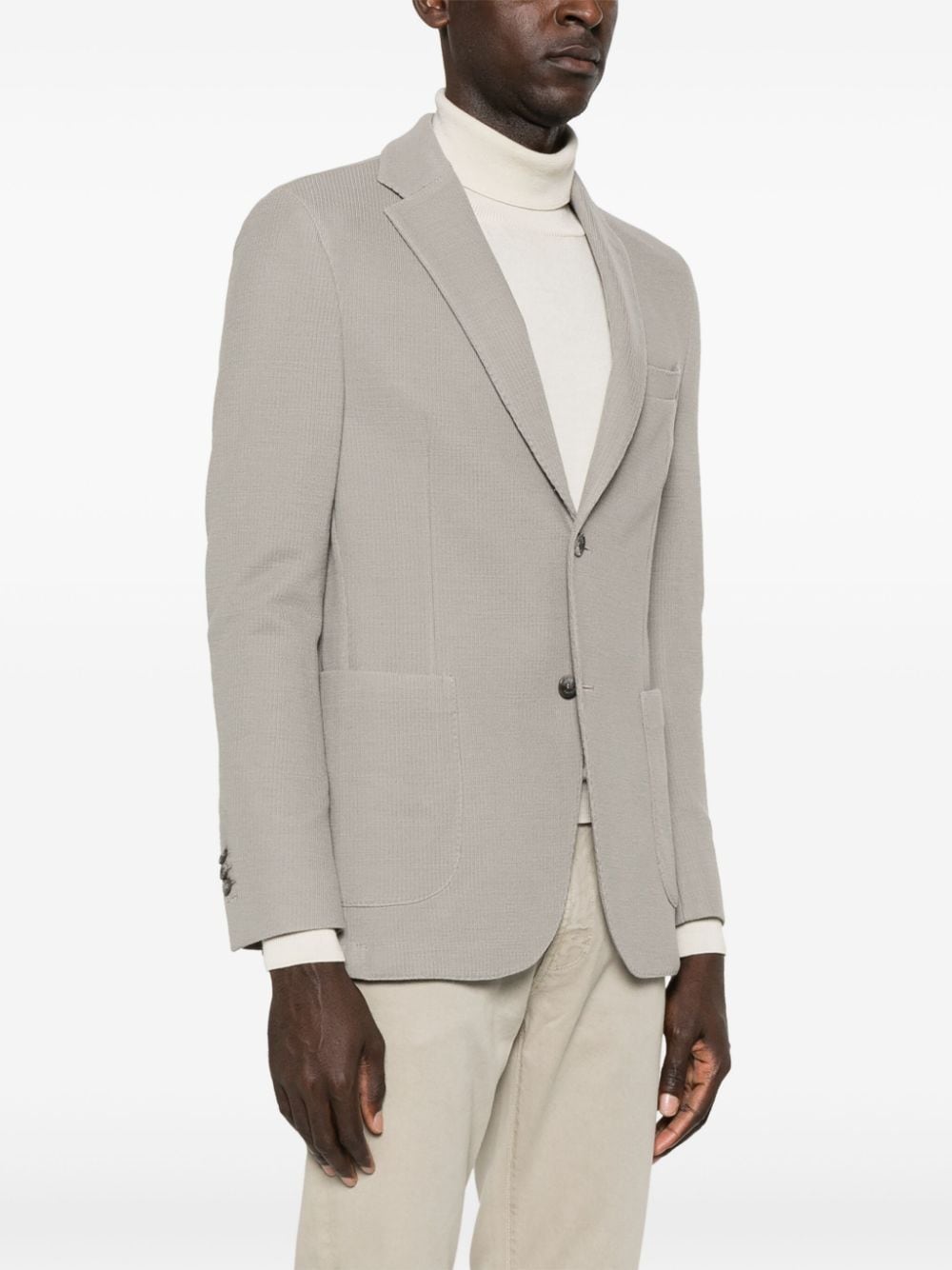 Shop Boggi Milano Notch Lapels Blazer In Grau