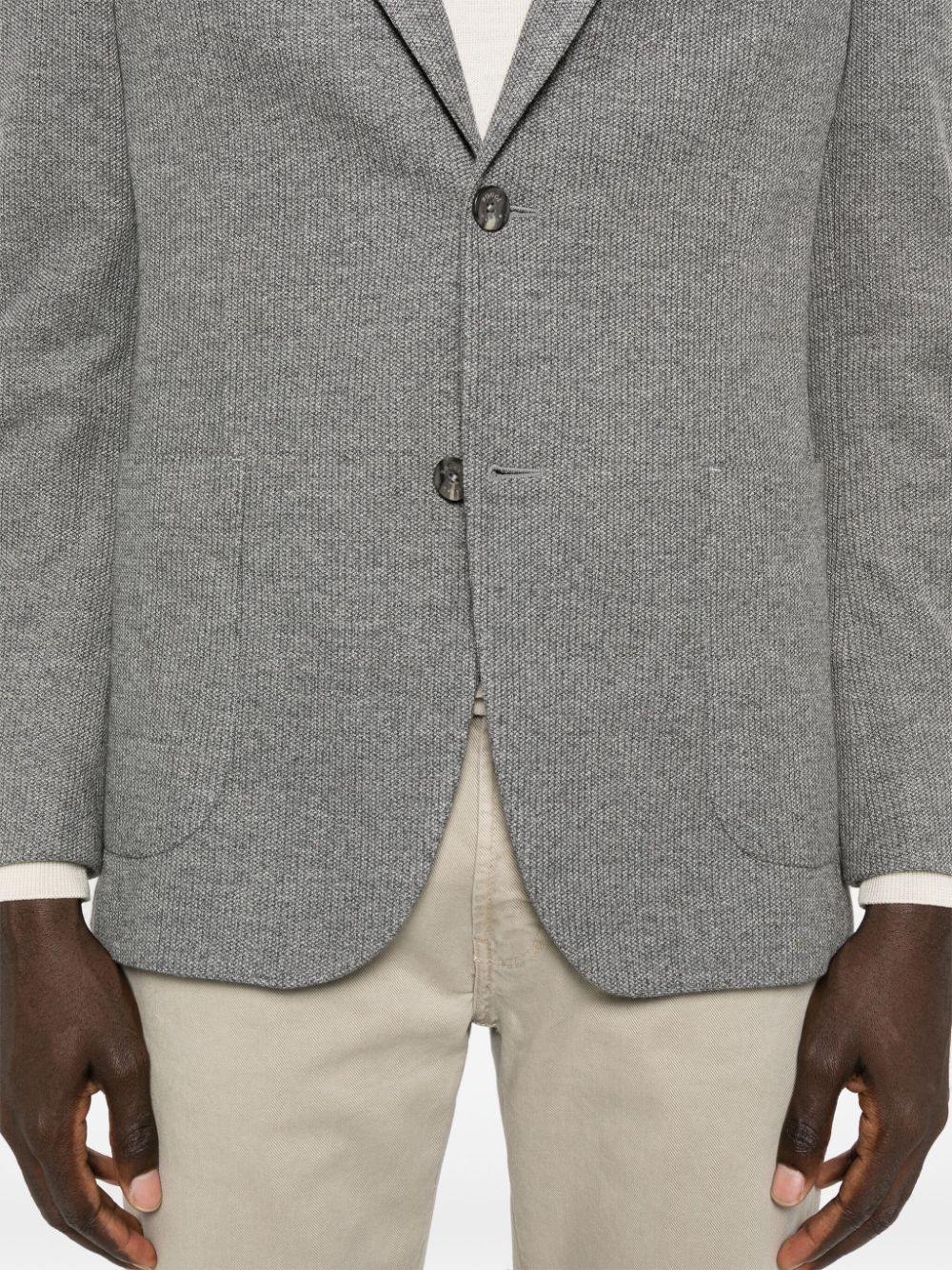 Shop Boggi Milano Notched Lapels Blazer In Grau