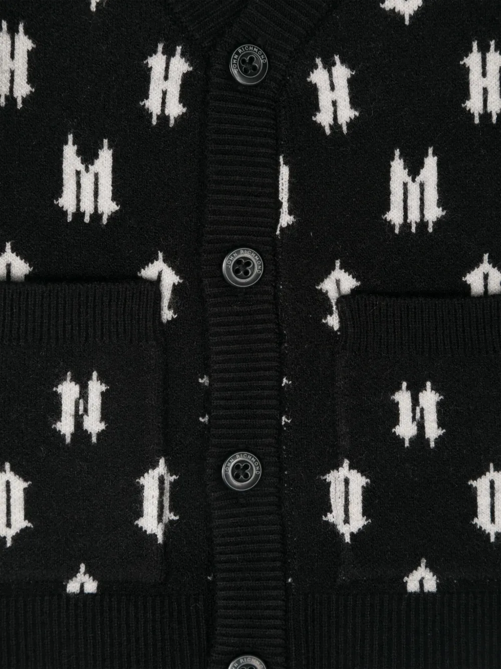 John Richmond Junior Vest met logo-intarsia Zwart