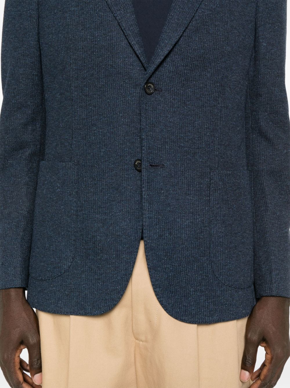 Shop Boggi Milano Mélange Single-breasted Blazer In Blau