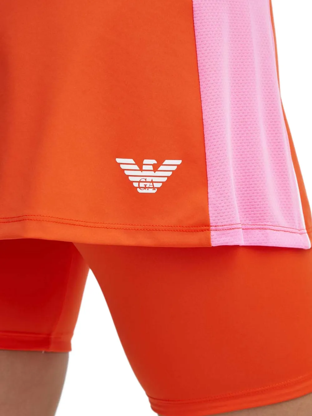 Ea7 Ventus7 Logo-print Mini Skirt In Orange