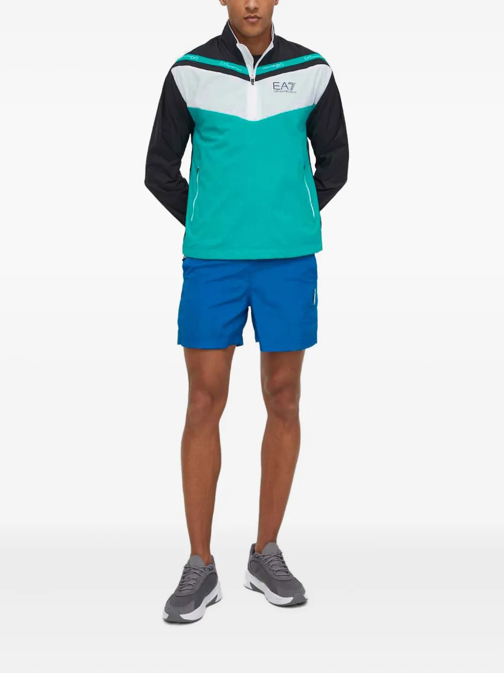 Ea7 Logo-print Zipped Jacket In Multi