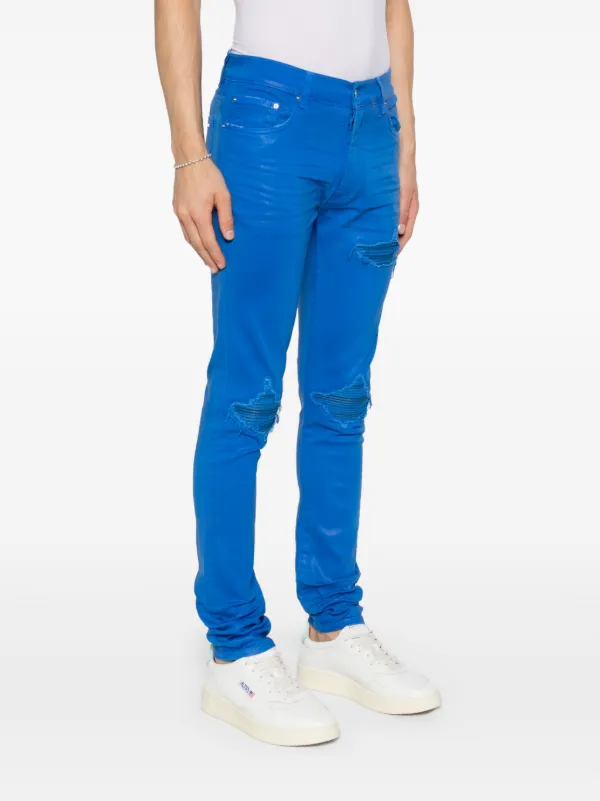 AMIRI Wax MX1 スキニージーンズ | ブルー | FARFETCH JP