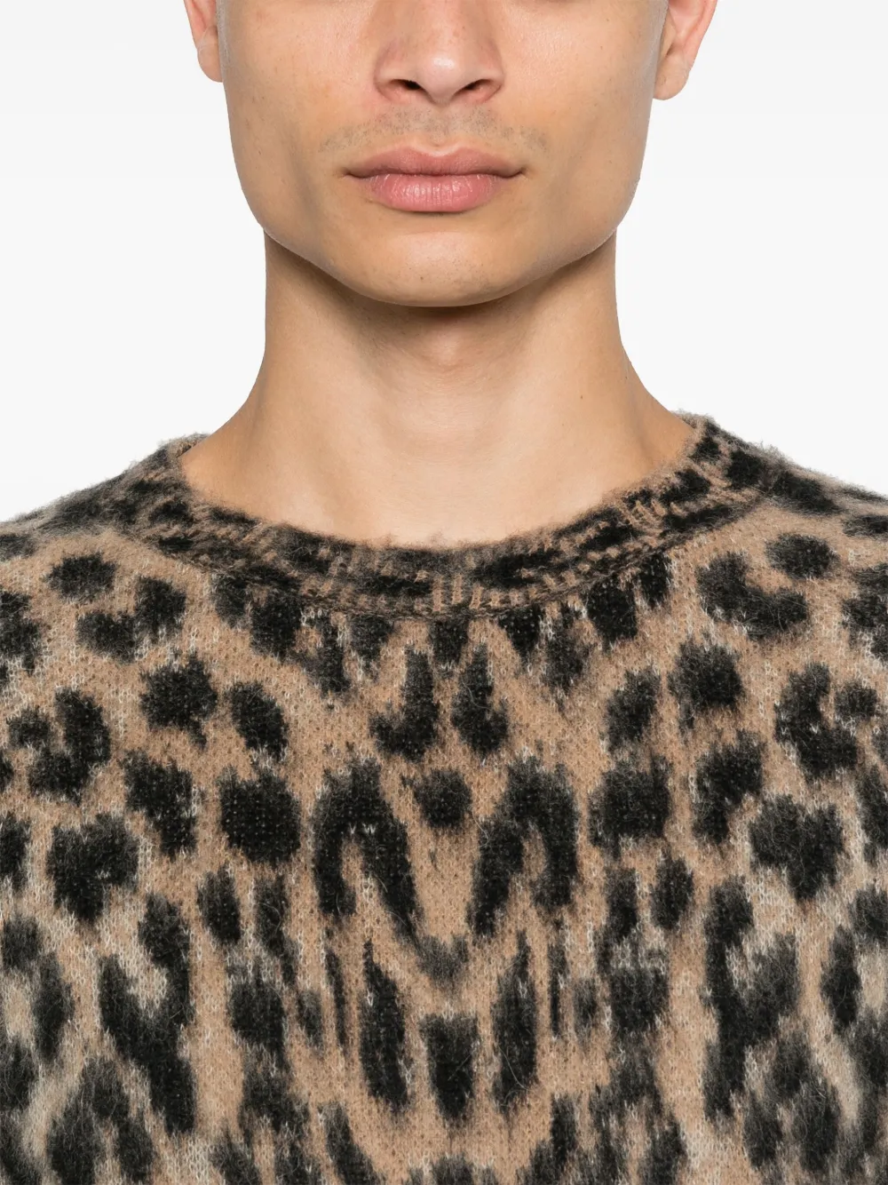 Laneus Trui met luipaardprint Bruin