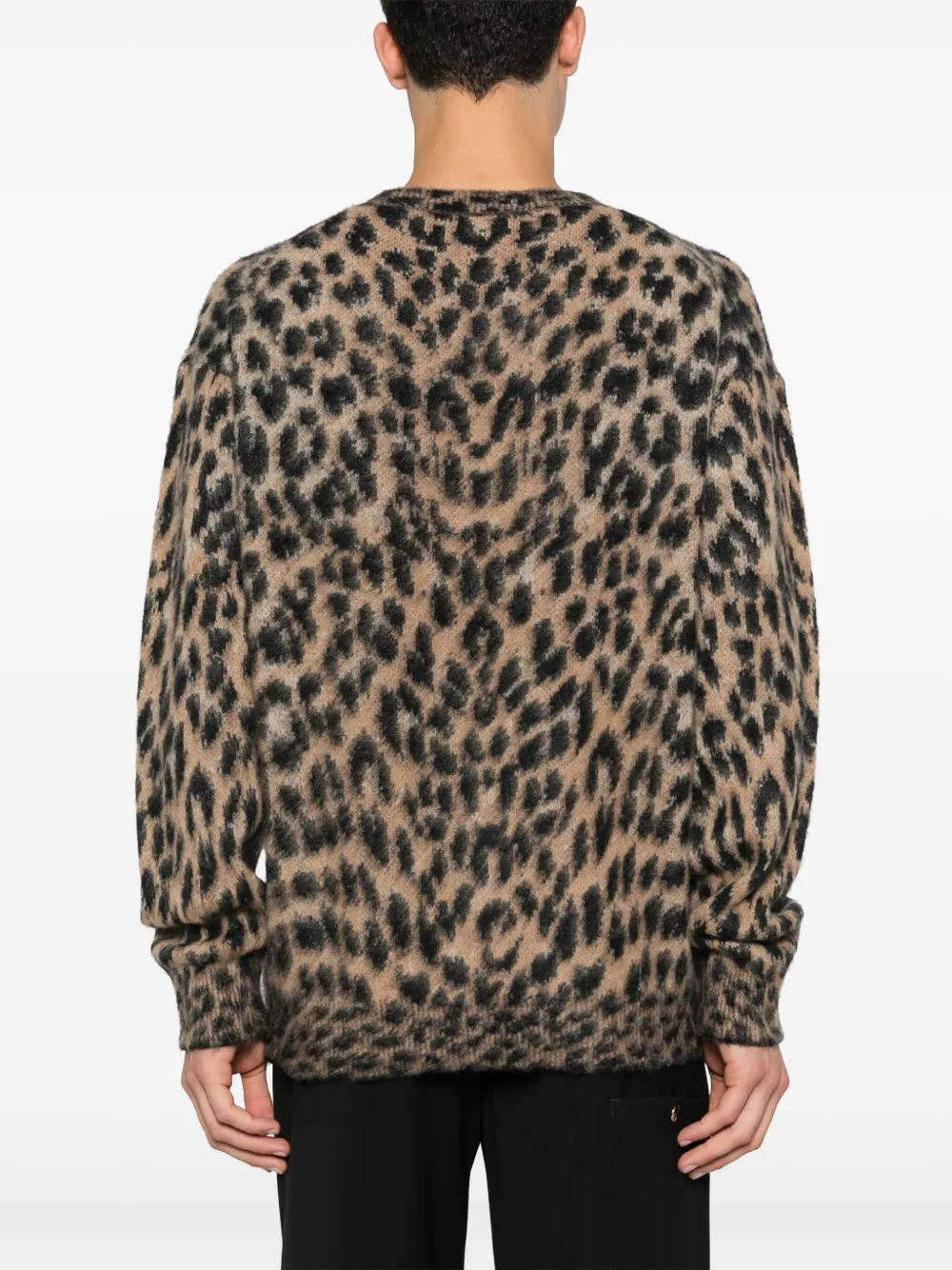 Laneus Trui met luipaardprint Bruin
