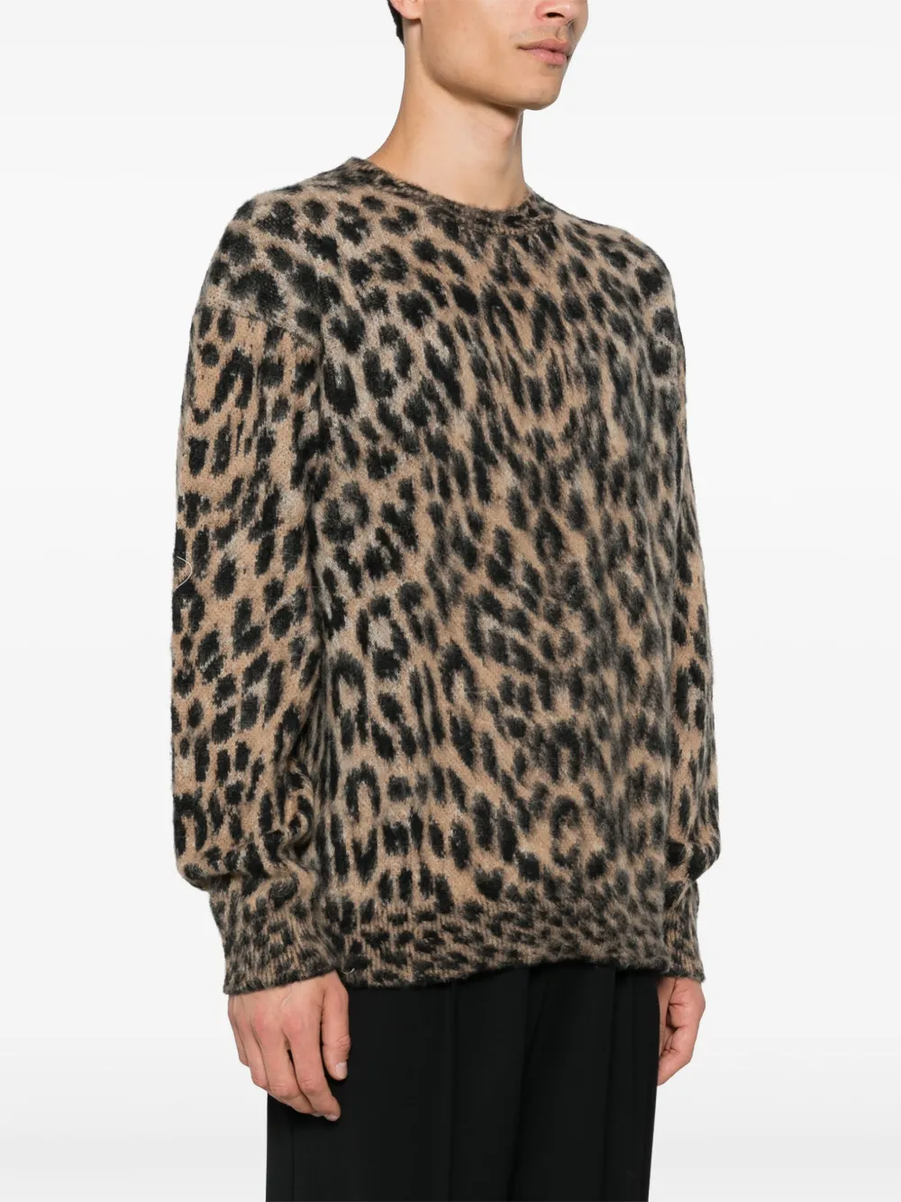 Laneus Trui met luipaardprint Bruin