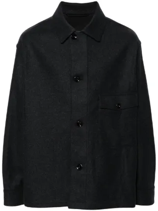 LEMAIRE フェルト シャツジャケット | ブラック | FARFETCH JP