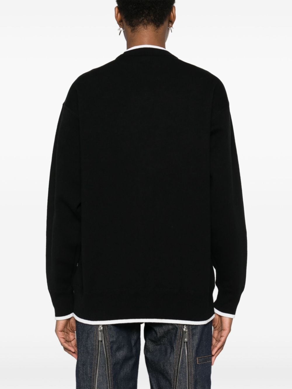 Shop Kenzo Logo-embroidered Cardigan In Black